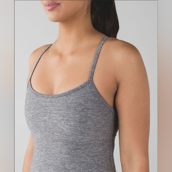 Lululemon Power Y Tank Heathered Slate - Picture 3 of 7